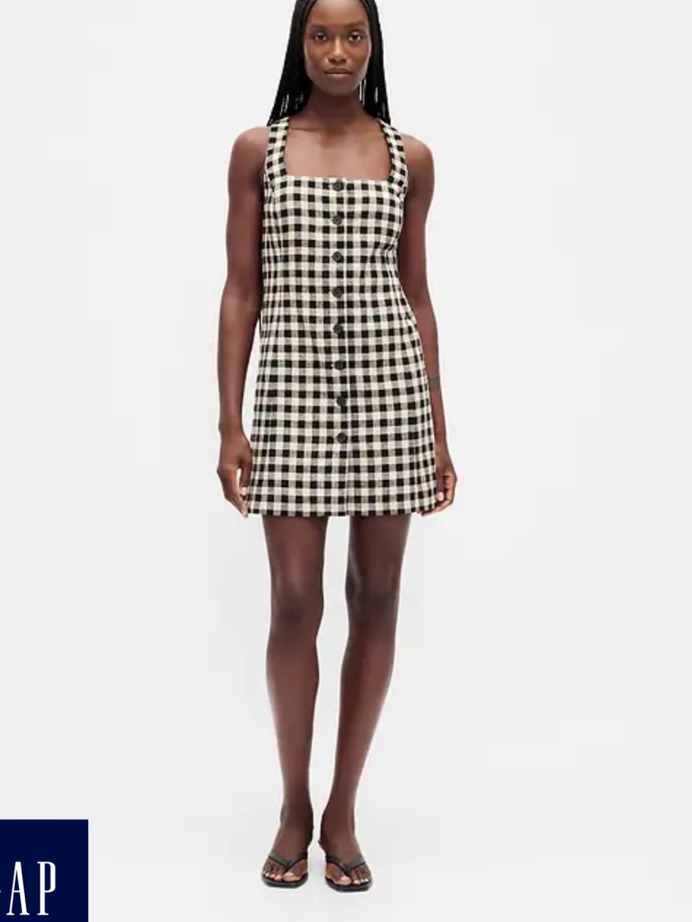 GAP NWT Linen-Blend Button-Front Mini Dress